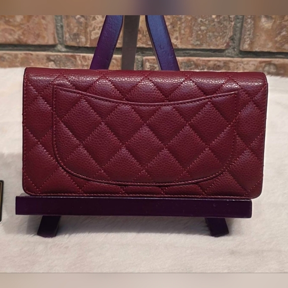 Authentic Chanel Quilted Caviar Long Flap Wallet - Silver Hardware - Picture 2 of 16